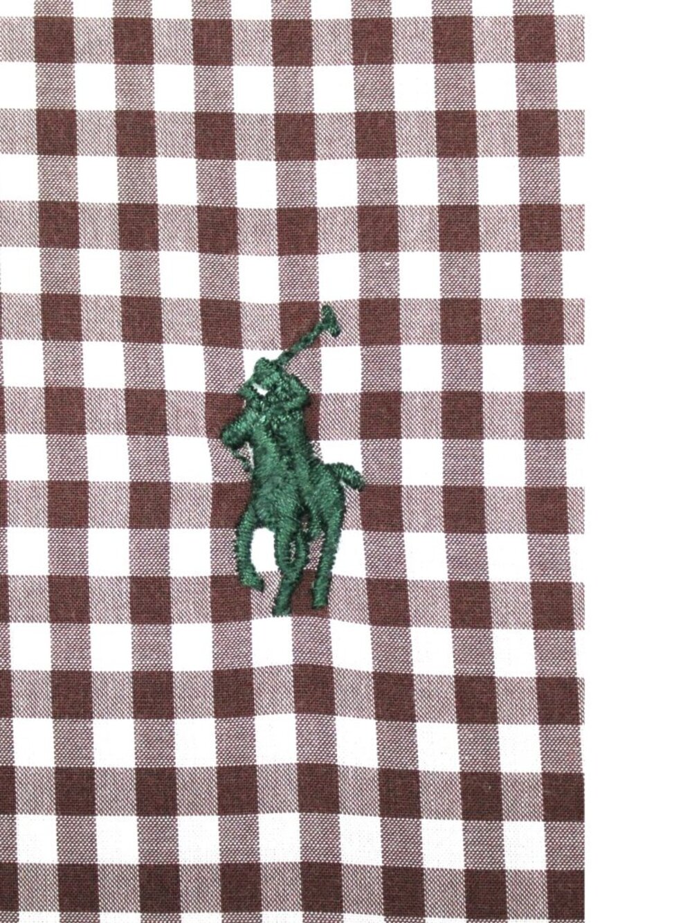 POLO RALPH LAUREN REGULAR FIT 100% COTTON SHIRT BROWN, WHITE & GREEN MEDIUM, M